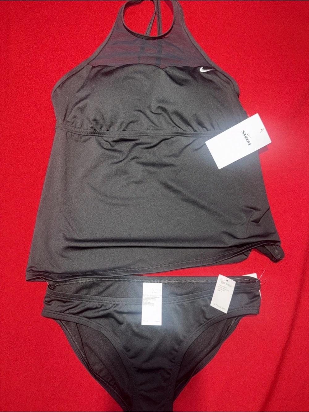 NWT Nike Black Women's Tankini Set with Bikini Bottoms